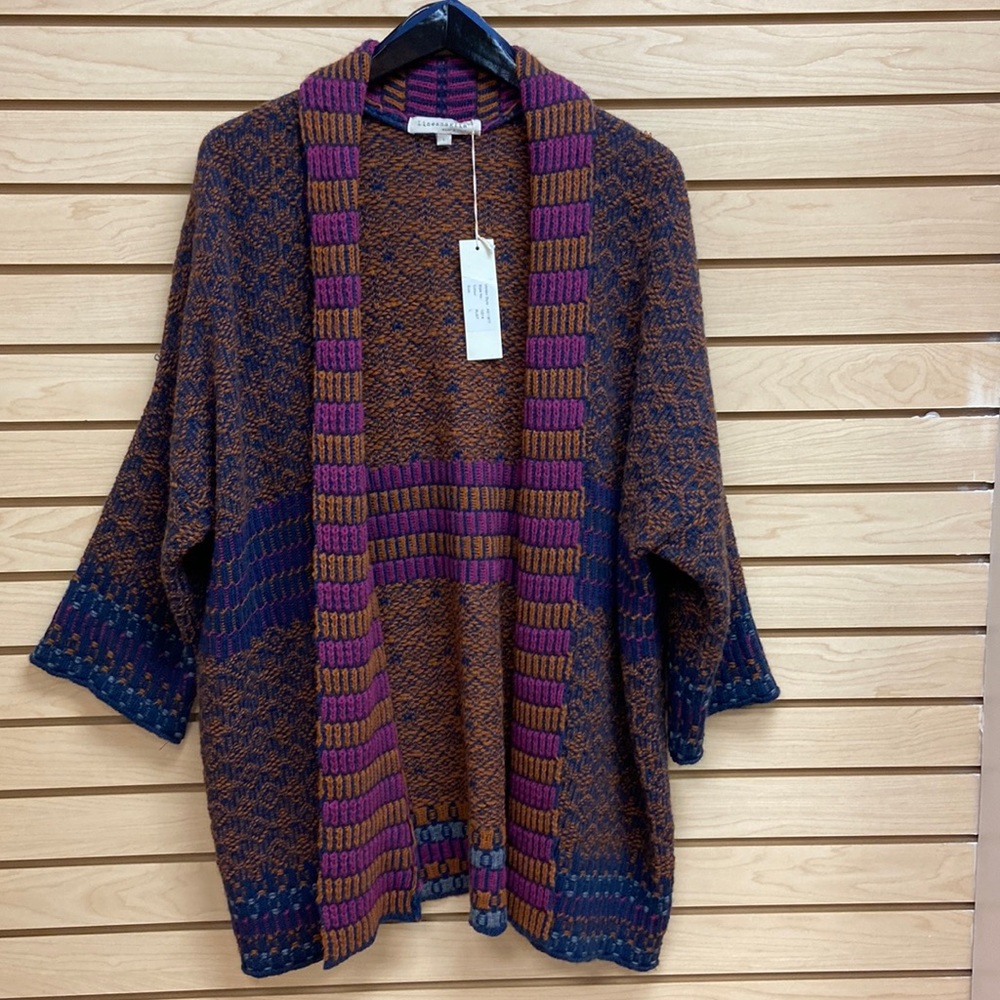Lineamaglia fancy women cardigan sweater size L made in Italy open style